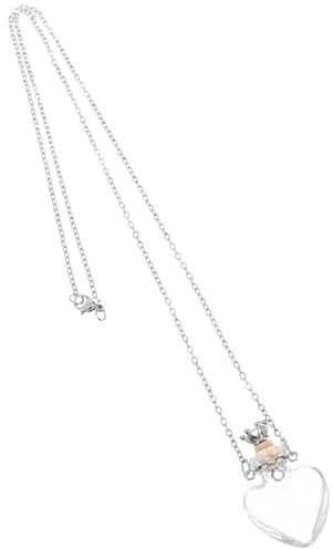 GALPADA Pendentif Transparent Forme De Cœur avec Collier pour Huile Essentielle Accessoire Élégant Et Sécurisé pour Femme