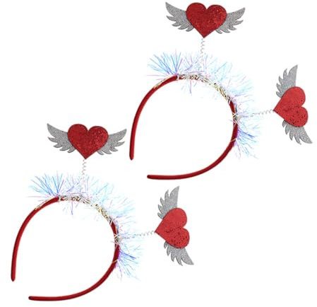 CAXUSD 2St Party-Kopfbedeckung Valentinskopfschmuck Valentins-Herz-Stirnband Haarschmuck Tiara Valentinstag-Stirnband Mode-Herz-Stirnband Erwachsener Geschenk Zubehör Fräulein Filzstoff