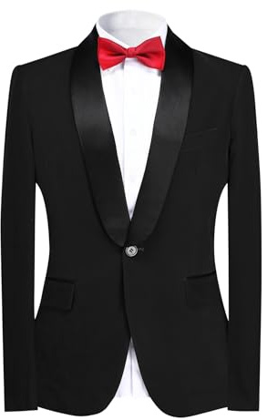 YOUTHUP Mens Velvet Blazer 1 Button Slim Fit Formal Dinner Tuxedo Jacket | Premium velvet material, Shawl Collar, Great for wedding, prom, dinner, business events and stage shows