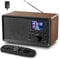 QOQIDUN DAB Radio Mains Powered - with 30 Preset Stations, Kitchen FM Radio, Portable DAB Digital Radio with Sleep Timer Function, Dual Alarm, Clear LCD Display and 3.5mm AUX Jack, Support USB Disk