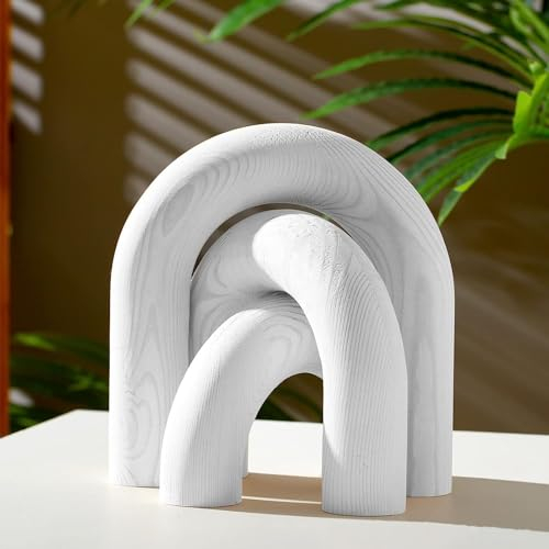 QBMYCN 3Pcs Wood Arch Decorative, Pine Wood Arch Home Living Room Decorations, Modern Minimalist Boho,Neutral Home Decor, Modern Bookshelf Decor,for Coffee Table,Entryway, Farmhouse.