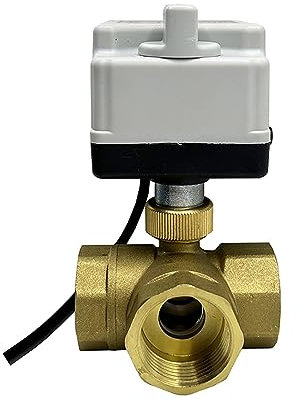 1'' 3-Wege-Motorkugelhahn aus Messing mit manuellem Schalter, 220 V, 12 V, 24 V, elektrischer Kugelhahn, dreiadrig, zwei Steuerungen(220VAC-T TYPE,0.5 Inch)