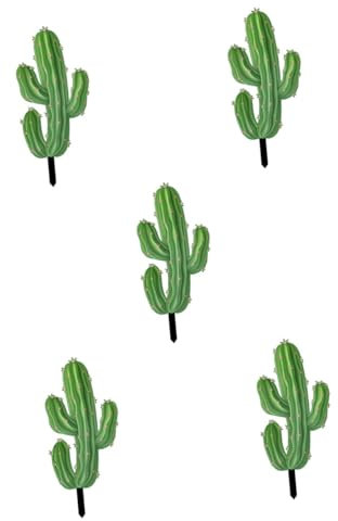 HANABASS 5stücke Gartenstecker Cactus Dekoration Für Außenbereich Langlebiger Art Für Garten Terrasse Und Lebensechte Pflanzen-Dekoration Für Frühling Und Sommer