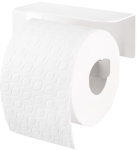 DABSTORY Toilettenpapierhalter Klopapierhalter Klorollenhalter Wandmontage WC Papier Halter Papierhalter Rollenhalter für Badzimmer und Küche Edelstahl Montage Ohne Bohren (Weiß)