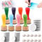 47 Packs Ink Blending Foam Pads Set, Include 8 Pcs Round Alcohol Ink Mini Applicator Tools and 38 Pcs Replacement Foam Pads 1 Storage Box for for Drawing Distressing Blending Card Making Stammping