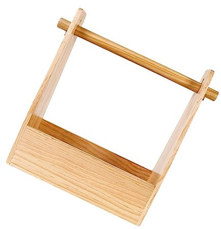 Sosoport Multi-function Wooden Picnic Box for Fruits Vegetables Snacks Portable Camping Food Container Handle for Outdoor Gatherings and Travel