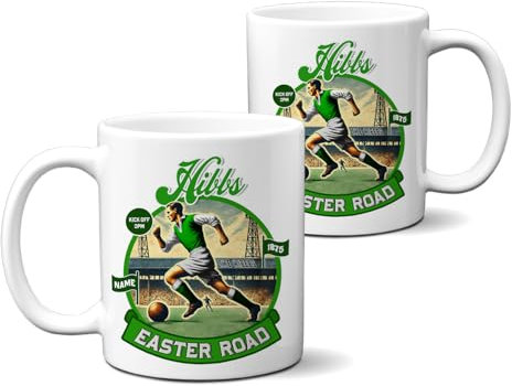 KRAFTYGIFTS Personalised Hibernian Mug Nostalgia Football Fan Cup Retro Vintage Tea Coffee Fathers Day Gift for Him NFM40