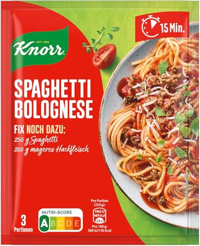 Knorr Fix Würzmischung Spaghetti Bolognese für ein leckeres Nudelgericht mit natürlichen Zutaten 40 g (Packung mit 6)