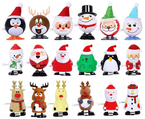 Dtaigou à remonter de Noël en Vrac, à remonter de Noël, 18 pièces, de Noël à remonter, mécaniques pour Arbre de Noël, père Noël, pour Enfant et Adultes