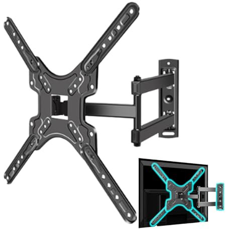 Wall Mount TV Bracket | Extendable TV Mount | Full Motion TV Bracket | Black Extendable Metal Wall Mount Adjustable Wall Stand | Heavy Duty Metal Wall Mount for Most 14-60-Inch TVs