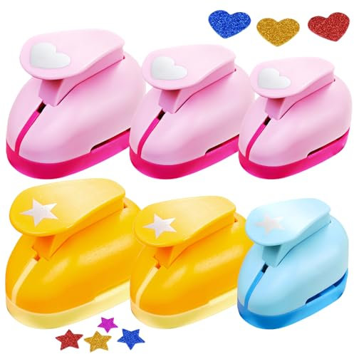 Papierstanzer Motivstanzer Stanzer, 6 Stück Motivstanzer 10/15/25mm, Präzisionsstanzer Set, Motivlocher, Ausstanzer, Stanzer, Motivlocher Stanzer Set Für Geschenkanhänger Scrapbooking Basteln