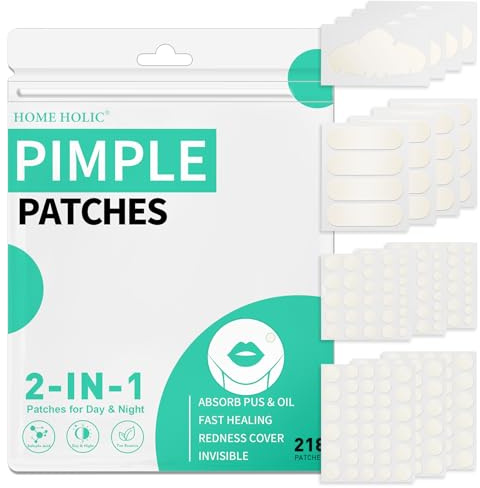 Pimple Patches Large XL Spot Patches Spot Stickers Acne Treatment Hydrocolloid Patches for Face Forehead Nose Chin Fast Acting Skincare (198 PCS+16 Strips+4 Nose)