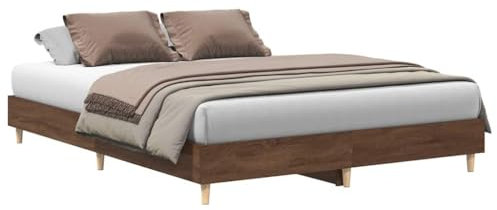 vidaXL Bettgestell ohne Matratze Braun Eichen-Optik 140x200 cm, Bettrahmen, Bett, Palettenbett, Schlafzimmermöbel, Doppelbett, Plattenbett