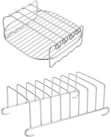 GAROZATION Lot De 2 Grilles À Antiadhésives En Acier Inoxydable Pour Friteuse À Air