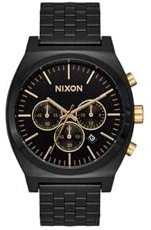 Nixon Time Teller Armbanduhr für Herren in der Farbe Schwarz mit Armband aus Edelstahl, Wasserdichtigkeit: 10 bar, Gehäusedurchmesser: 40,5 mm, A972-5326-00