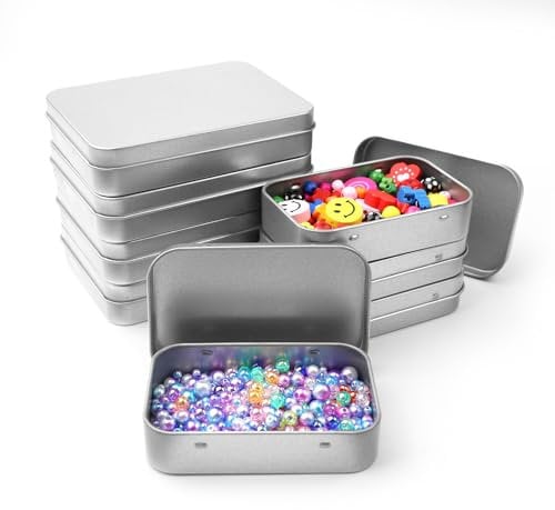 8 Stück Metalldosen, Blechdosen mit Deckel, Metalldosen mit Deckel, Kleine Metall Rechteckige Organizer Aufbewahrungsbox, Metalldosenbehälter Metallbox für Süßigkeiten und kleinen Gegenständen