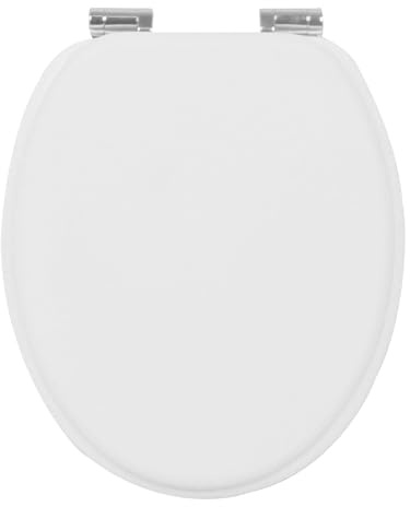 Style home Toilettendeckel WC-Sitz mit Absenkautomatik Holzkern | Klobrille und Klodeckel mit Softclose-Mechanismus, O Form Toilet Seat,Belastbarkeit bis zu 300 kg, White