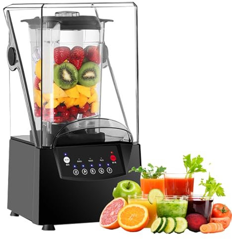 Licuadora de 2L con Campana Silenciosa, Licuadora para Cocinar, Té, Helados, Zumos y Postres Caseros