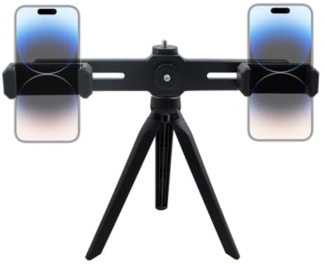Handy Stativ mit Handyklemme 360° Drehbar Dual Handyhalterung Flexible Handy Halterung Tripod für Smartphone