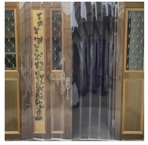 LINGDSWULING Streifenvorhang Lamellen StreifenTransparent PVC-Streifenvorhang Wetterfest & Spritzwassergeschützt Industrie-Streifenvorhang Innen- Und Außenbereiche(29.53x90.55in/0.75x2.3m)