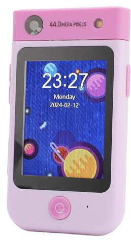 Oreilet Kids Smart Phone Toy, 2.8 Inch Touch Screen 1080P Flip Camera with Music Video Player for Toddlers Travel Entertainment (Rabbit Pink)