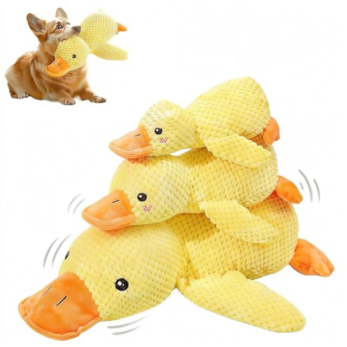 TMRBBesty 3 Stück hundespielzeug,Hunde Kuscheltier Anti Stress Ente für Hunde mit Quietschspielzeug für Klein, Mittlere
