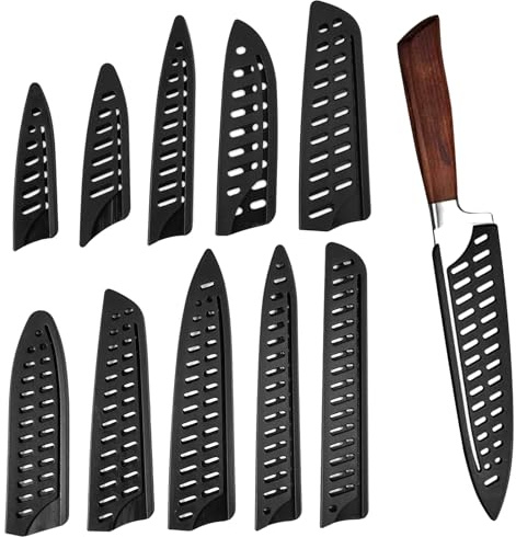 DGN 10 Piezas Protectora de Cuchillo de Cocina, Diseño Hueco Funda Cuchillos Multitalla, Protector de Cuchillos, Protección de Plástico para Cuchillos, 10 Modelos Funda Cuchillos Cocina