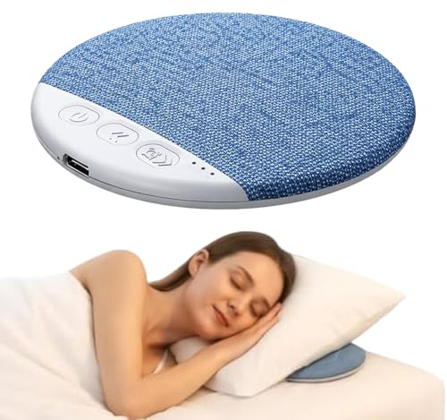 11mm Ultra-Thin Pillow Bluetooth Speaker — Personal Audio & For Peaceful Nights,Bone Conduction Under Pillow Speaker With Soothing Sounds & Sleep Timer For Side Sleepers & Deep Sleep (Blue)