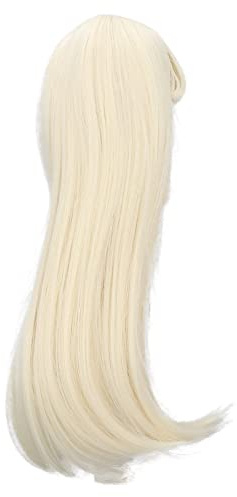 aqxreight 1/3 Puppenperücke, Gerade, Hitzefaser-Haarersatz für 8–9 Zoll Große Puppen, DIY-Styling, Schwarze Perücke für Individuelle Puppenumarbeitungen (Hell Gold)