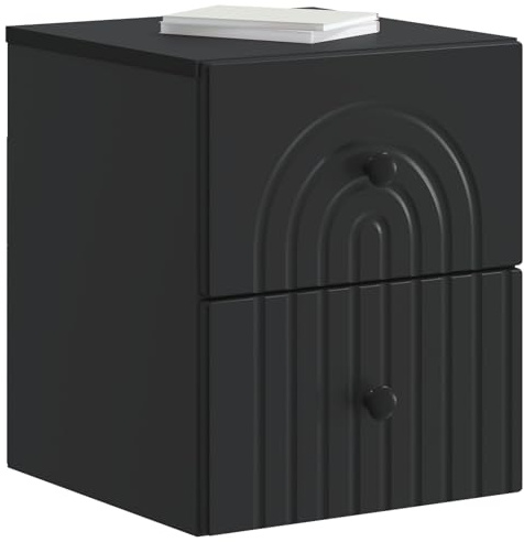 vidaXL Wandmontierter Nachttisch 2 pcs Schwarz 33 x 34,5 x 40 cm, Vintage Wohnzimmer, praktische Wand-Einheit, platzsparende Schlafzimmeraufbewahrung, kompakter Nachtschrank, Schrank für kleine Rä