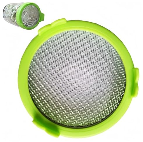 Sprouting Jar Lids,Sprouting Lids For Wide Mouth Ma-Son Jars,Wide Mouth Ma-Son Jar Lid,Sprouting Jar Strainer Lids With Screen For 8.6*8.6cm Grow Bean Sprouts,For Broccoli Bean Radish Alfalfa Sprouts