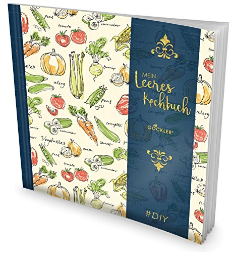 GOCKLER® Leeres Kochbuch: Ein Rezeptbuch zum Selbstgestalten / Selberschreiben • Für 100 Lieblingsrezepte, mit Register uvm. • DesignArt „Vegetarisch“ • Softcover, ca. 21 x 21 cm