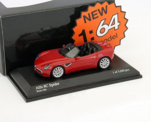MINICHAMPS 640120530 - Alfa Romeo 8C Spider, Maßstab: 1:64, rot