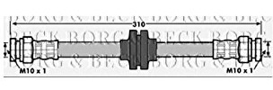 Borg & Beck BBH6950 Brake Hose To Fit Fiat 500 Lancia Musa Ren Espac