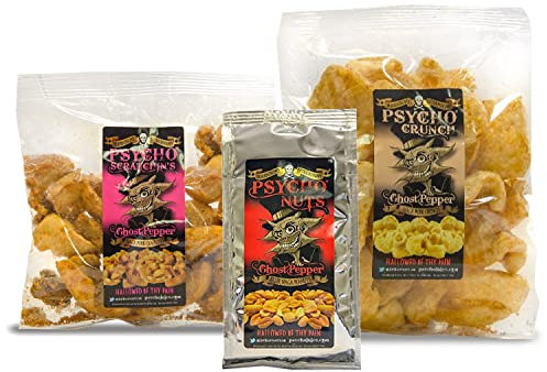 Psycho Snacks Combo - 1 x Psycho Nuts (80g), 1 x Psycho Scratchin's (80g) 1 x Psycho Crunch (40g)