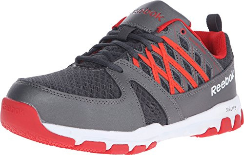 Reebok Mens Sublite Work Safety Toe Athletic Work Industrial Construction Shoe, Grey/Red, 12 Wide US