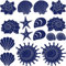 GRAZDesign Wandtattoo Bad Muschel & Meer Set Wandaufkleber Maritime Deko wasserfest - 049 königsblau