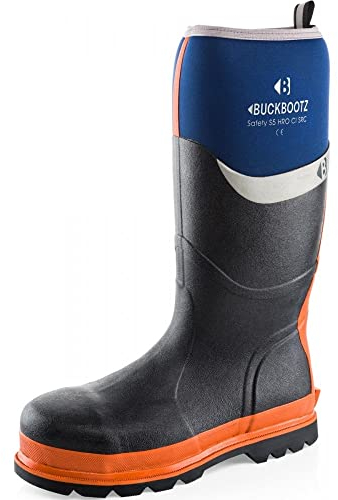 Buckler BBZ6000OR Waterproof Rubber Safety Wellington Boots Orange and Blue (Sizes 5-13) Men's Wellies (9)