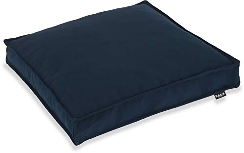 H.O.C.K. Sitzkissen Outdoor Stuhlkissen Classic Uni – UV-beständig, wasserabweisend, Fleckschutz – Garten Terrasse Balkon (50x50x5cm, Navy Blau)