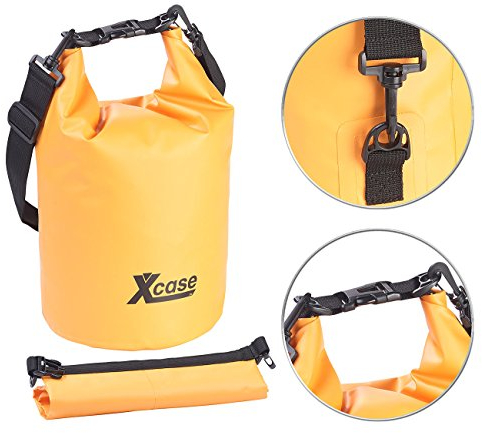 Xcase Bag wasserdicht: Wasserdichter Packsack, strapazierfähige Industrie-Plane, 10 l, orange (Rollbeutel, Trockensäcke, Reisetaschen)