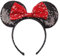 Lovelegis Serre-tête Minnie noir oreilles nœud rouge paillettes femme cosplay carnaval halloween