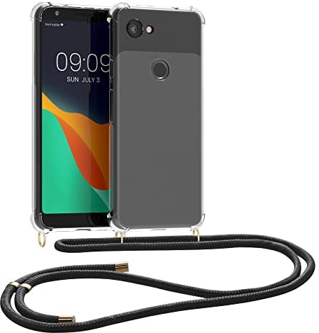 kwmobile Necklace Case kompatibel mit Google Pixel 3a Hülle - Silikon Cover mit Handykette - Band Handyhülle Transparent