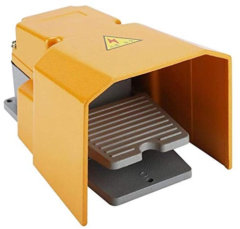 250V 10A Industriale Pedale, Interruttore a Pedale Momentaneo in Lega di Alluminio, Interruttore di Accensione/Spegnimento a Pedale con Coperchio per Macchine Utensili
