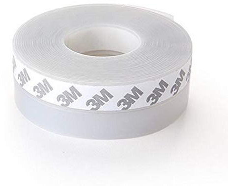 Draught Excluder，5M/16ft (W: 35MM) Draft Excluder Tape for Bottom of Door Window Seal Self Adhesive Weather Stripping Transparent Silicone Door Seal Strip Tape for Doors Window Windproof Dust Proof
