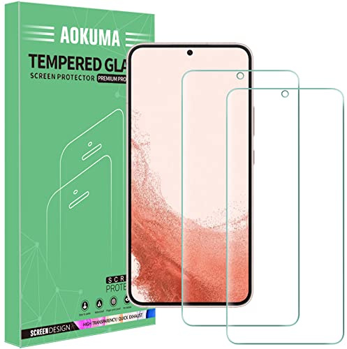 AOKUMA Samsung Galaxy S22 Plus Verre Trempé, [Lot de 2] Verre Trempé Samsung Galaxy S22 Plus [0.26mm] [Extreme Résistant aux rayures] Facile Installation Film Protection écran