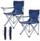 AMHANCIBLE Campingstuhl Faltbar 2er Set, Angelstuhl Klappbar mit Getränkehalter, Klappstuhl Camping mit Armlehnen und Tragetasche, Campingstühle 2er Set Leicht,bis 120Kg Belastbar, Blau OCC01BU