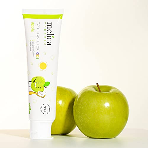 MELICA Organic Toothpaste for Children Apple Flavour 98.5% Natural Ingredients - 100 ml