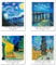 Berkin Arts Kunstdruck Ungerahmt Landschaft Bilder Set von 4, Poster Größe: 20x25 cm Premium Kunstpapier Wanddeko Blue Starry Night Aesthetic Passenden Kinderzimmer Deko Vincent Van Gogh Prints