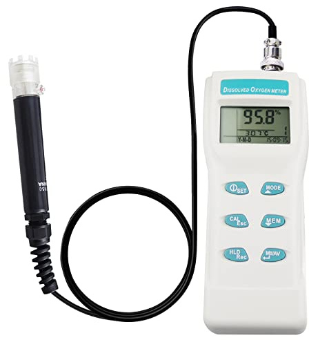 Gelöste Sauerstoff-Meter DO Temperatur Tester Wasserqualität Monitor mit Sauerstoffelektrode für Aquarium, Süßwasser, Labor, Aquakultur, etc.
