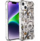 Halloween Hippie Case for iPhone 14,Aesthetic Skull Crow Spider Flower Collage Phone case for Boys Women Men, Unique Trendy Soft TPU iPhone 14 Case Cover